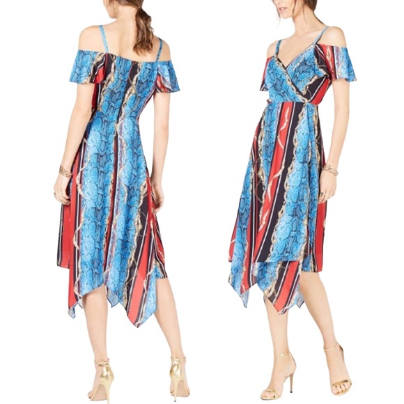 INC International Concepts Cold Shoulder Midi dress - 10 - Picture 5 of 5